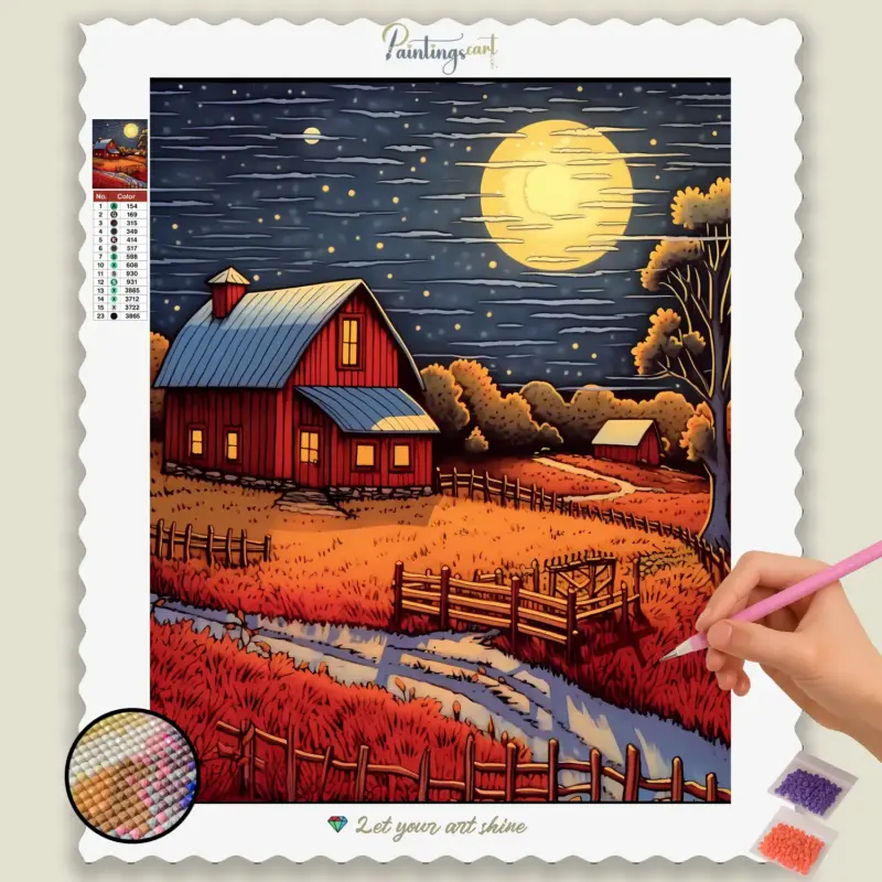 Cartoon-Style_Farm_15659_base-diamond-painting-paintingscart House in Beautiful Fields