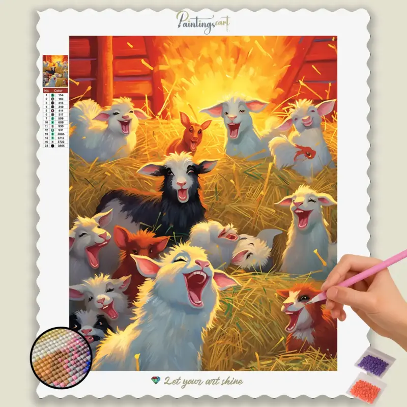 Cartoon-Style_Farm_19663_base-diamond-painting-paintingscart Happy Goats