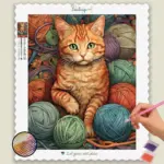 Cats_22690_base-diamond-painting-paintingscart Cat with Yarn Balls