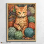 Cats_22690_float-diamond-painting-paintingscart Cat with Yarn Balls