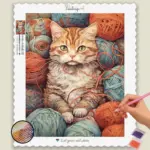 Amazing Cat with Yarn Balls
