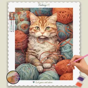 Amazing Cat with Yarn Balls