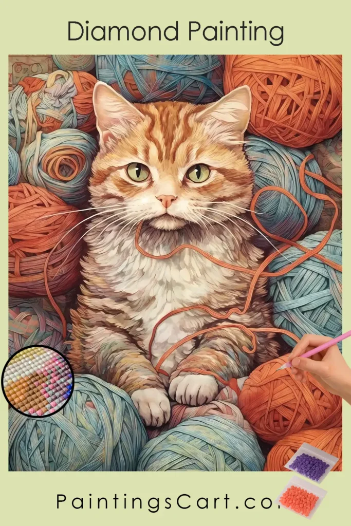 Amazing Cat with Yarn Balls