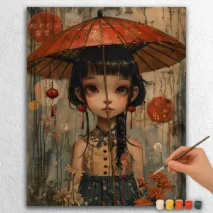 Cute Girl and Umbrella