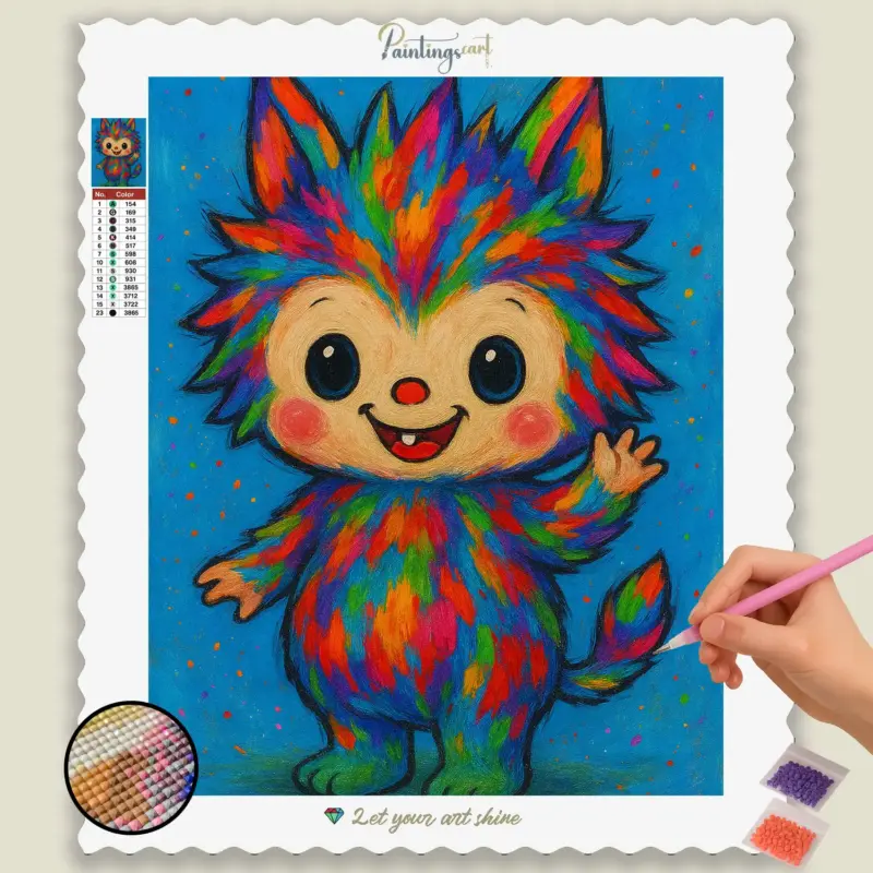 Colorful_Cartoon_Creature_Celebration_base-diamond-painting-paintingscart Colorful_Cartoon_Labubu doll