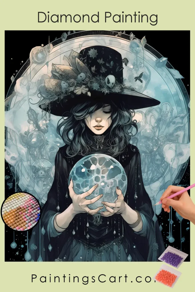 Witch with Crystal and Black Hat