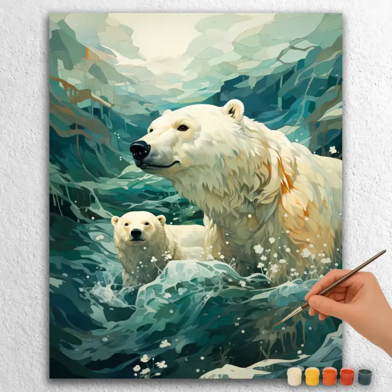 Cute-Arctic-Animals-14940 White Bear in Waves