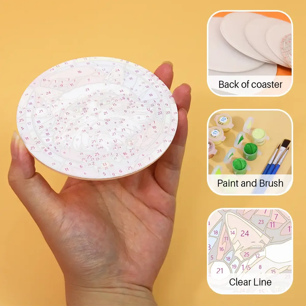 Cute Christmas Coaster - DIY Paint by Numbers