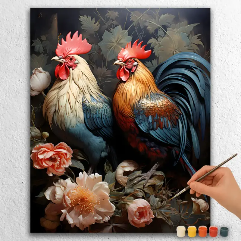 Cute-Farm-Animals-20989 Beautiful Hen and Cock