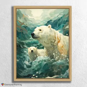 White Polar Bear in Sea