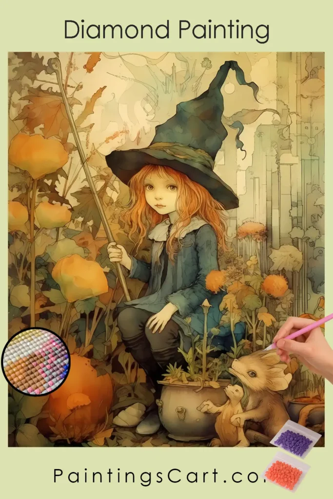 Cute witch with black hat
