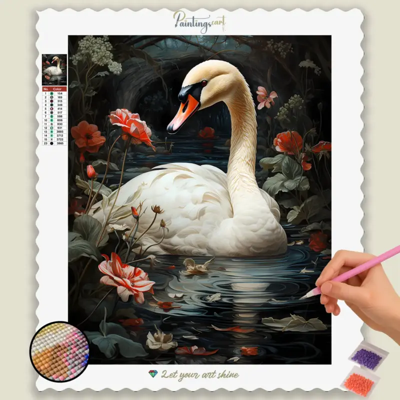 Cute_Woodland_101104_base-diamond-painting-paintingscart Shy Swan