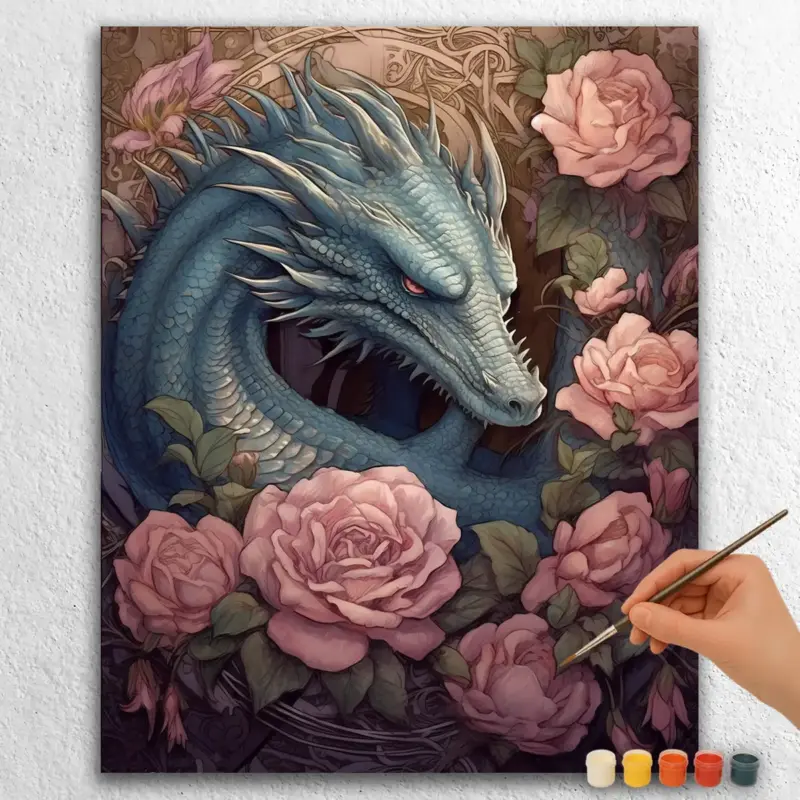 Dark-Fantasy-Dragons-151125 Dark Fantasy Dragon with Flowers
