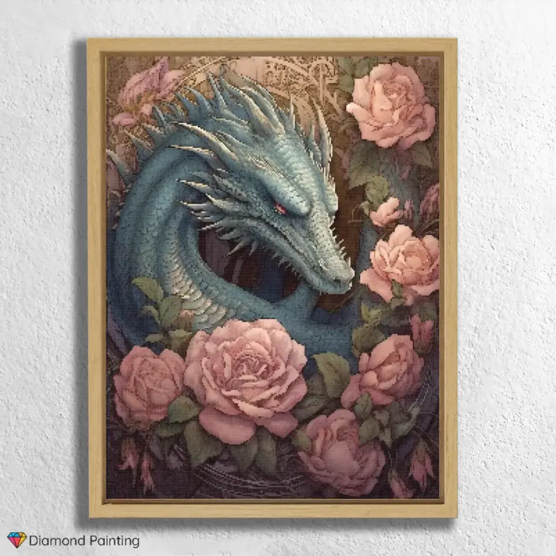Dragon and Pink Flowers