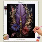 Feather in Deep Purple Color