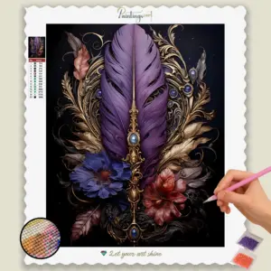 Feather in Deep Purple Color