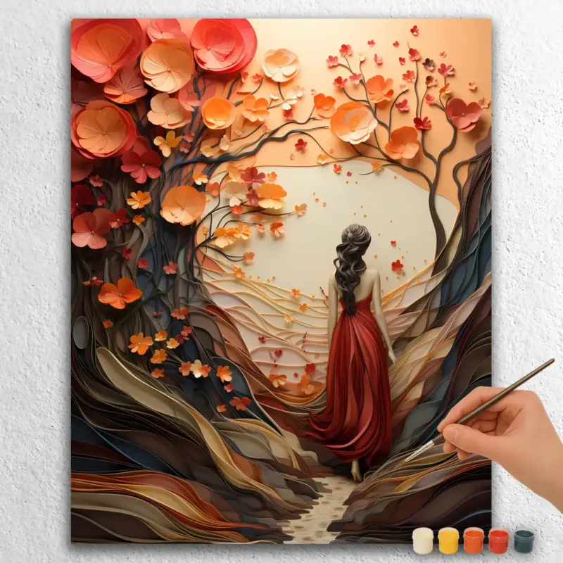 Majestic Woman and Flowers