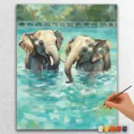 Elephants in Water