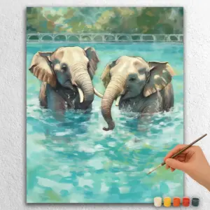 Elephants in Water