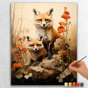 Cute Foxes in Jungle