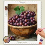 Deep Purple Grapes in a Bowl