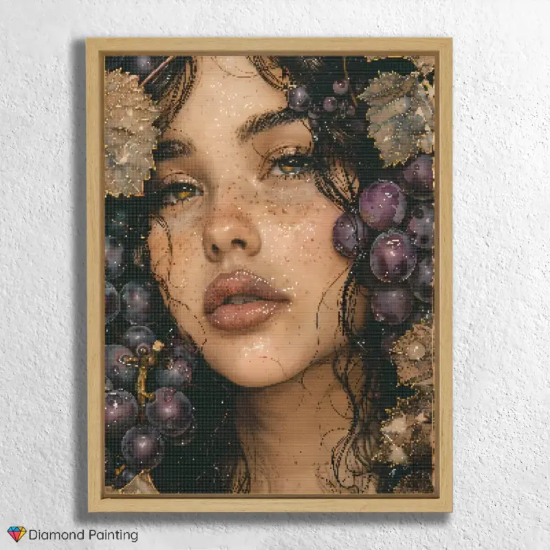 Beautiful Girl and Deep Purple Grapes