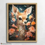 Kawaii_Animal_172022_float-diamond-painting-paintingscart Baby Deer and Flowers