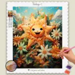 Kawaii_BEach_212087_base-diamond-painting-paintingscart Happy Starfish in the Sea
