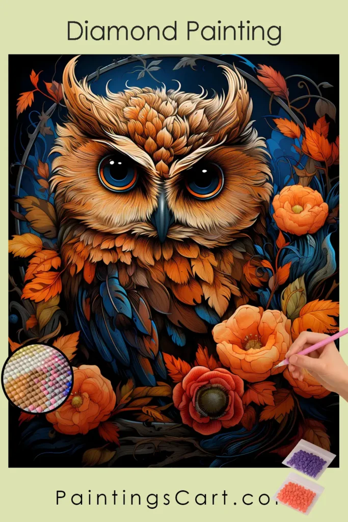 Kawaii Owl in Fall