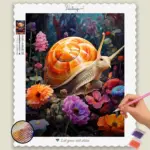Kawaii_Garden_202483_base-diamond-painting-paintingscart Colorful Flowers and Snail