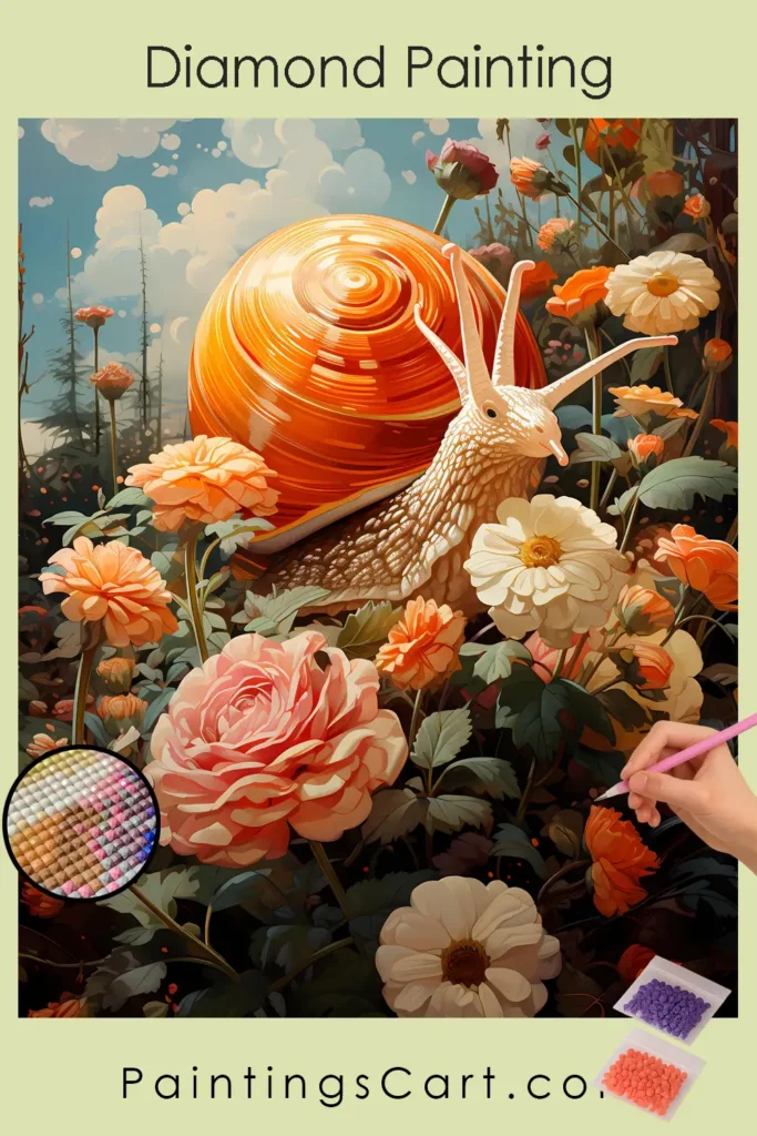 Flowers and Cute Snail