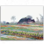 House in Colorful Fields - Claude Monet