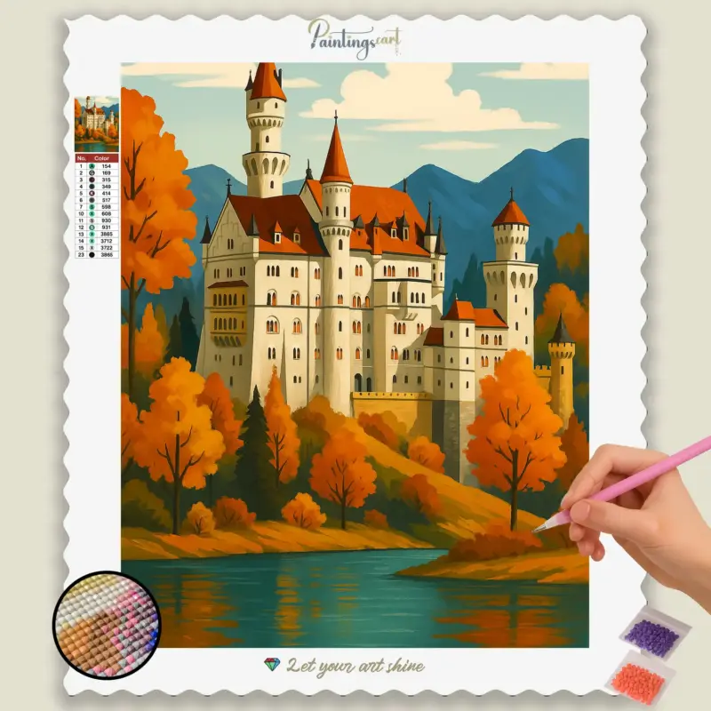 Neuschwanstein_Castle_in_Autumn_Glow_base-diamond-painting-paintingscart Neuschwanstein_Castle_in_Autumn_Glow