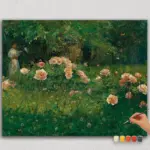 Girl in Flower Garden
