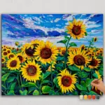 Sunflowers and Cloudy Weather