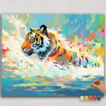 Paint-By-Numbers-DIamond-Painting-HORPN-27 Tiger in Sea