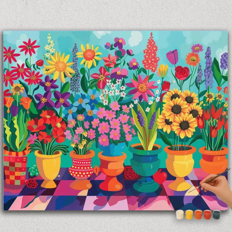 Paint-By-Numbers-DIamond-Painting-HORPN-54 Colors of Flowers