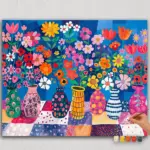 Paint-By-Numbers-DIamond-Painting-HORPN-56 Colorful Pots and Flowers
