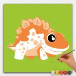 Paint-By-Numbers-DIamond-Painting-Square-jp-20 Cute Stegosaurus
