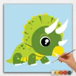 Paint-By-Numbers-DIamond-Painting-Square-jp-21 Cute Triceratops