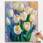 White Tulips - Paint by Numbers