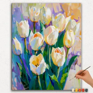 White Tulips - Paint by Numbers
