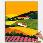 Paint-By-Numbers-DIamond-Painting-Ver-JPE-28 Fields and Houses - Paint by Numbers