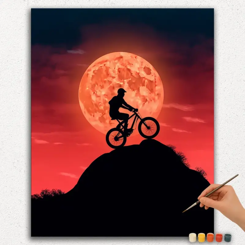 Cyclist on the Hill - Paint By Numbers