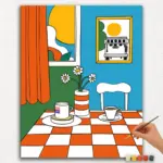 Paint-By-Numbers-DIamond-Painting-Ver-JPE-49 Dining Table - Paint by Numbers