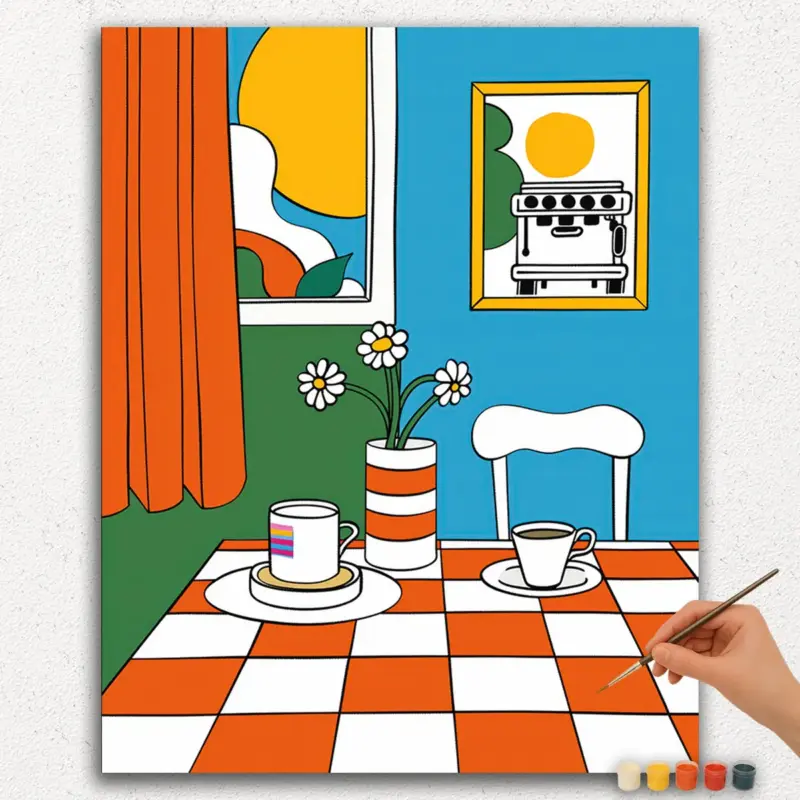 Paint-By-Numbers-DIamond-Painting-Ver-JPE-49 Dining Table - Paint by Numbers