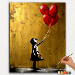 Girl With Balloons - Paint by Numbers