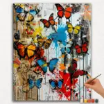 Paint-By-Numbers-DIamond-Painting-Ver-JPE-75 Colorful Butterflies - Paint By Numbers