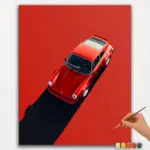 Paint-By-Numbers-DIamond-Painting-Ver-JPE-90 The Red Luxury Car - Paint by Numbers