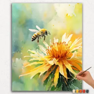 Bee on Flower - Paint by Numbers